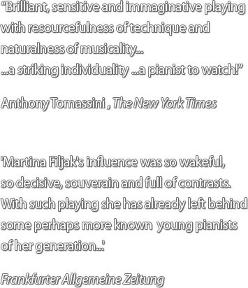Reviews of Martina Filjak's concerts